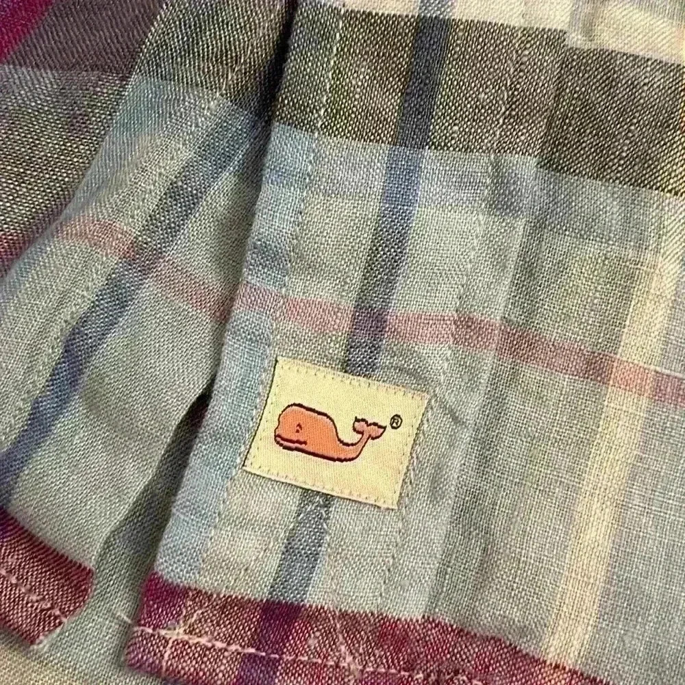 NWT Vineyard Vines 100% Linen Long Sleeve Button Down Plaid Shirt Men’s Size XS - Picture 8 of 13